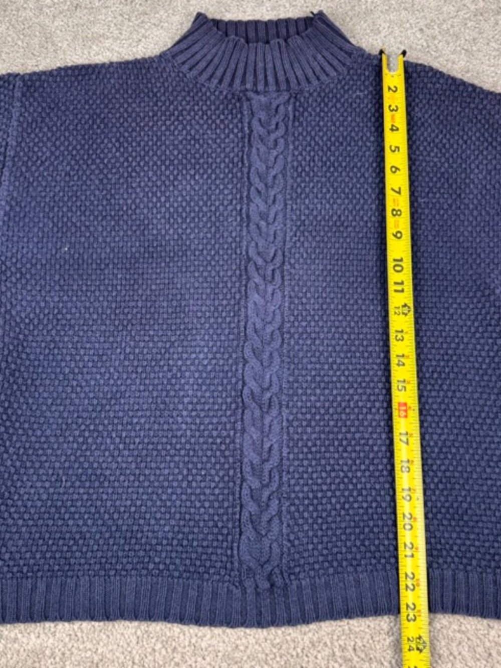 Vintage Gap Sweater Women Medium Blue Pullover Boxy Cable Knit Textured 90s Y2K - Picture 5 of 8